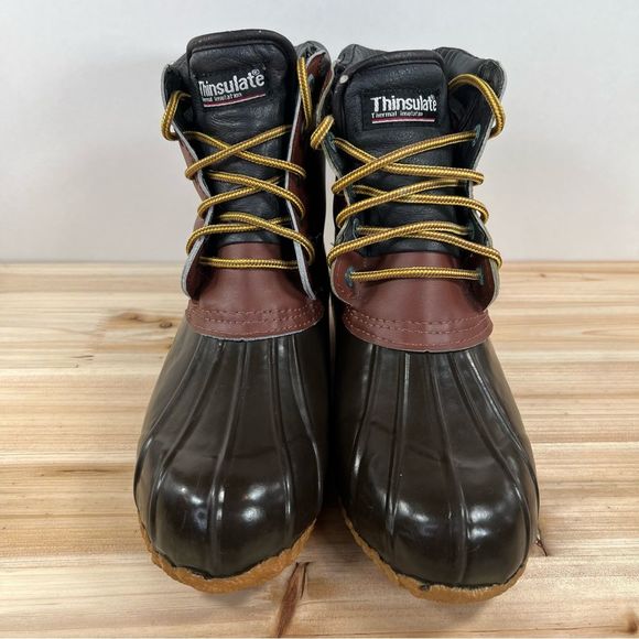 Steel Shank Duck Boots waterproof Thermolite insulated womens size 9 Brown Black - Picture 2 of 11